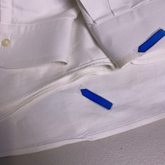 Ralph Lauren Shirt 17.5 45 Mens L/S OCBD Yarmouth White Flesh Pony **FLAWS** - Picture 7 of 7